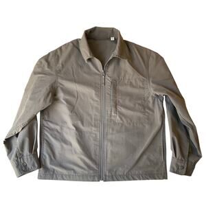 GU Women Jacket size S Gray Long Sleeve Full Zip Chest Pocket Minimalist Unisex